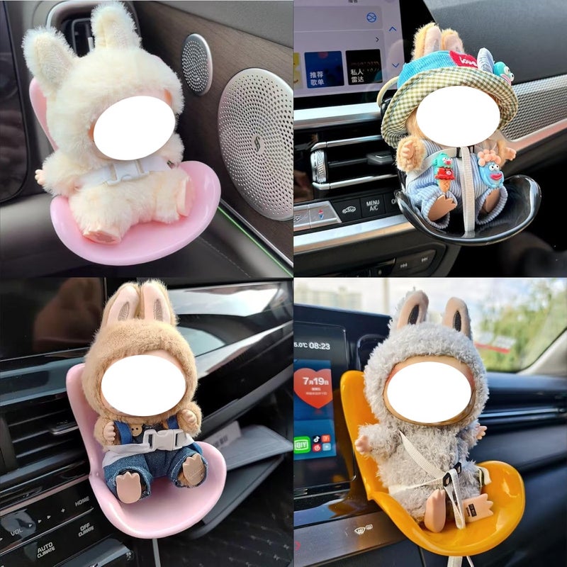 NUJOLI Car Seat for La bu bu Dolls 10-17cm  Car Decoration Chair with Air Vent Clip  Doll Accessories Sofa Seat Suitable for Fans Dolls Collectors Display - Image 2